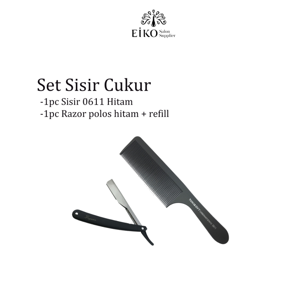 Paket Sisir Overcomb Razor Cukur Jenggot Kumis Pria Barbershop