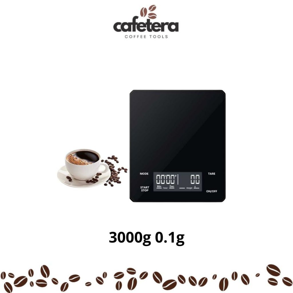 Cafetera Timbangan Kopi Digital Timer Coffee Scale 3000g 0.1g Plastik - 250 mAh atau 2 x AAA BK01