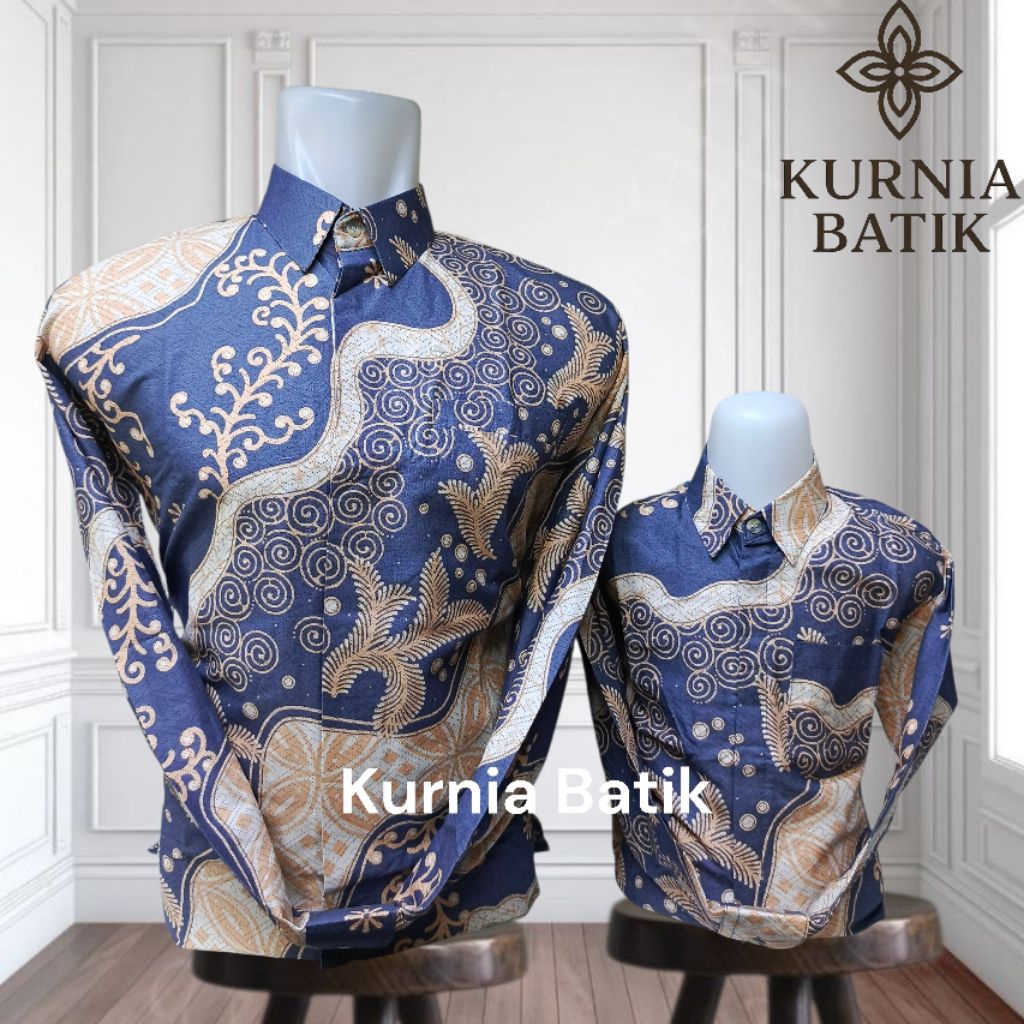 Abu-Abu Salem, Kemeja Batik Pasangan, Warna Abu-Abu Salem, Bahan Katun Solo, Furing Katun