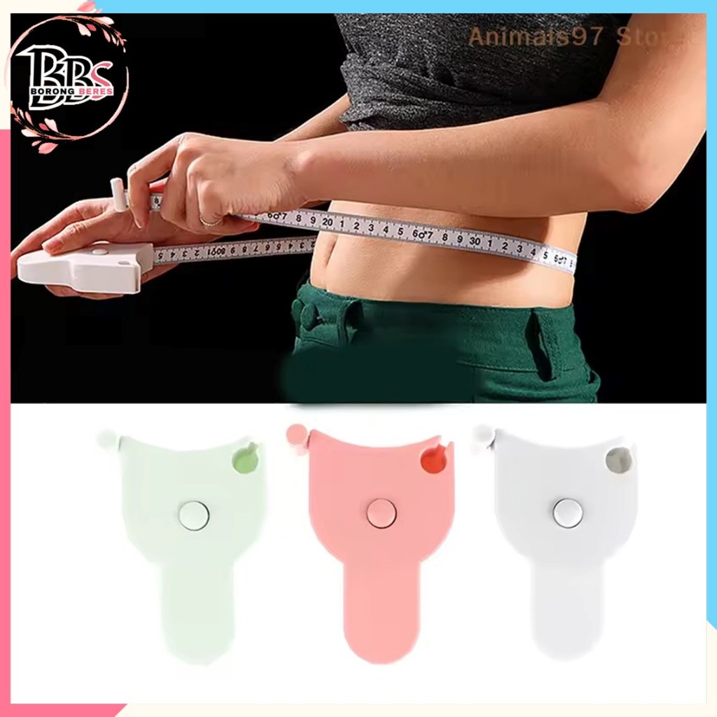 BORES Meteran Badan 152Cm Meteran Gulung Putar Otomatis Alat Ukur Badan Y Type Ergonomis Untuk Fitne