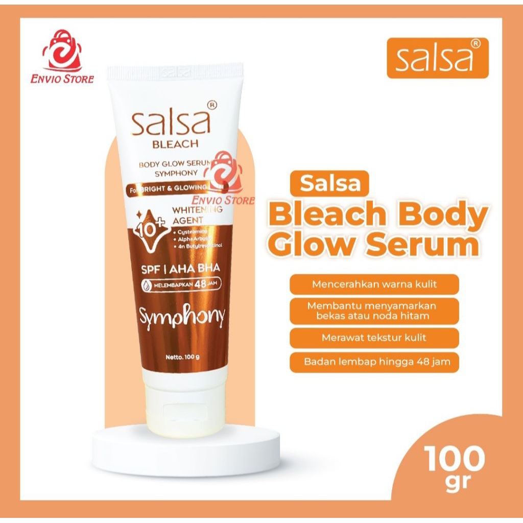 Salsa Bleach Body Glow Serum Symphony For Bright & Glowing Sjin Whitening Agent 10+ Spf|Aha Bha 1009