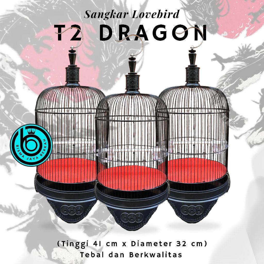 Sangkar Lovebird Besi T2 merk DRAGON Bonus Karpet