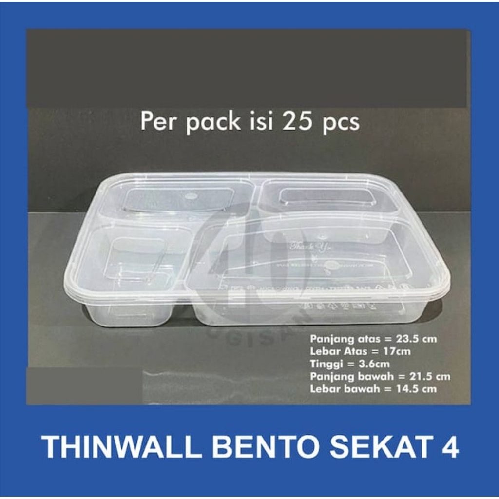 Thinwall Bento sekat 4
