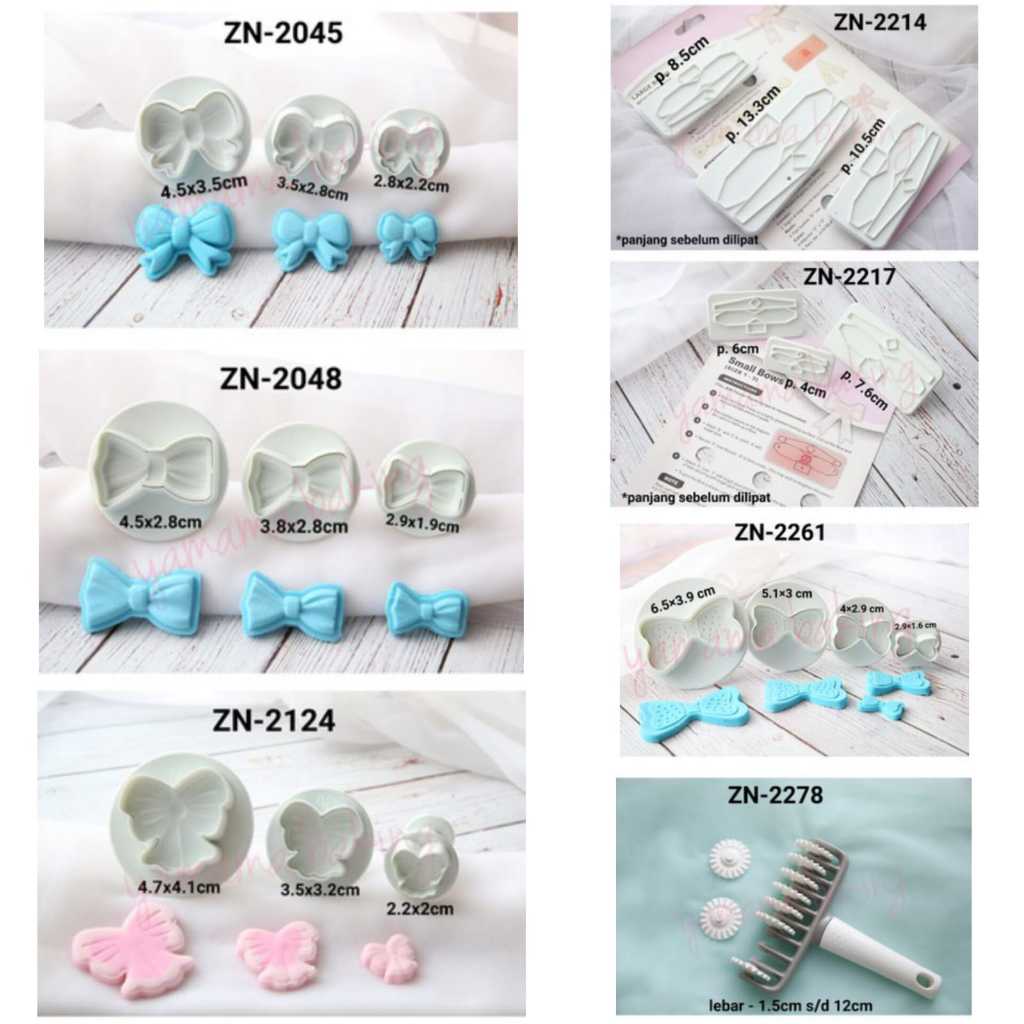 GR-ZN Plunger embosser cutter bento fondant clay pita bow kado