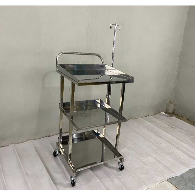 Trolley Instrumen Medis EKG/USG/ECG | Troli EKG Stainless | Troli UGD