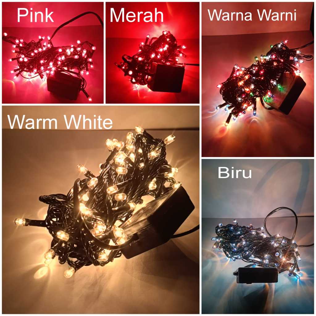 Yeraya Lampu Natal Rice 100 LED 4Meter lampu pohon natal panjang lampu led hias kamar natal lampu tu