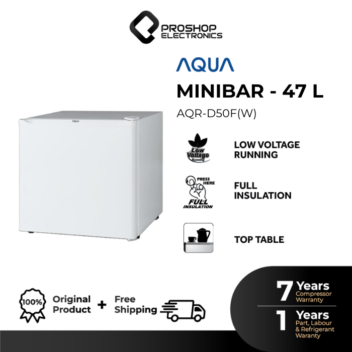 AQUA Elektronik Kulkas Portable AQR-D50F(W) Mini Bar 47 Liter