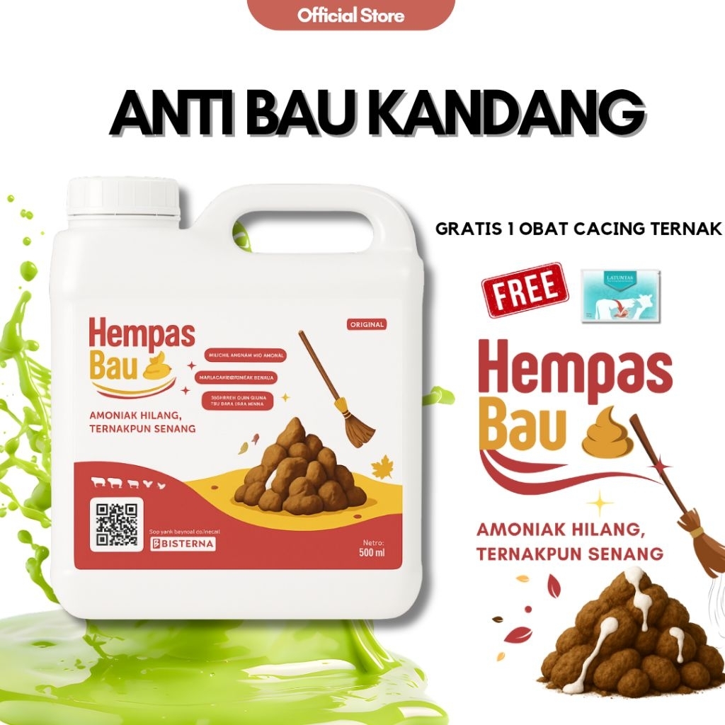Penghilang Bau amoniak Ayam,Sapi,kambing kuda dan babi