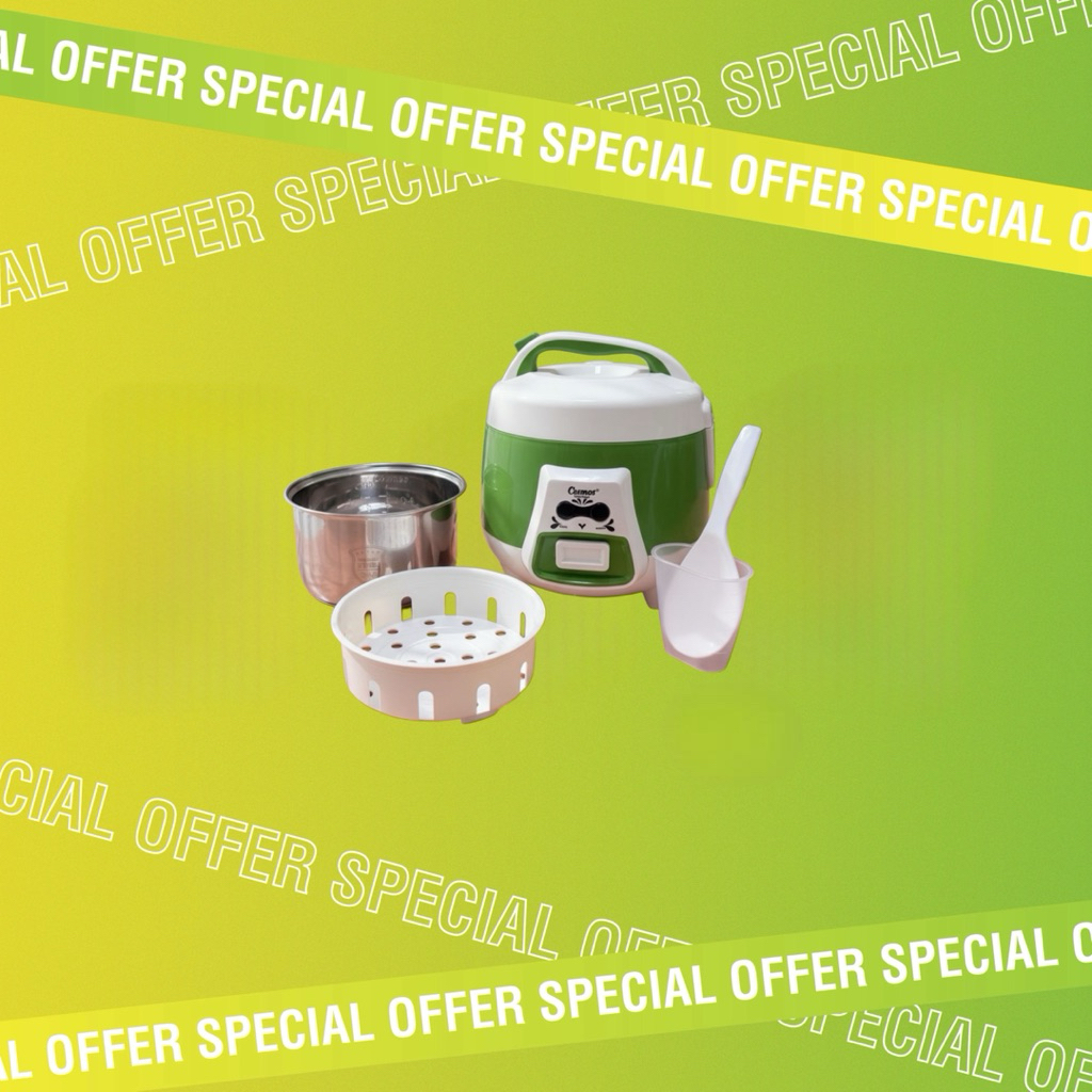 COSMOS CRJ-9023 Rice Cooker 0.6L Panci Stainless Steel SUS304 - Hijau
