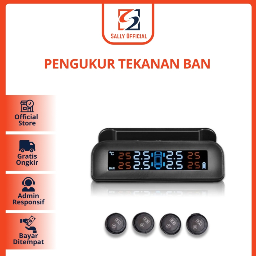 TPMS monitor C260 Pengukur Tekanan Ban Real Time Sistem LCD Digital