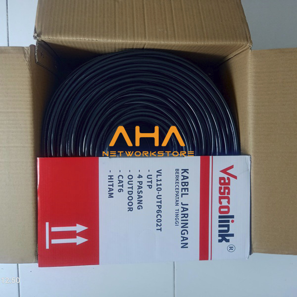 Kabel UTP Outdoor Cat6 Hitam Vascolink VL110 UTP6C02T Vascolink UTP Cat6 Outdoor VL110 UTP6C02T