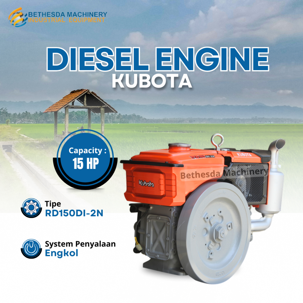 Mesin Diesel 15 PK RD 150 DI-2N / Diesel 15 PK KUBOTA Engkol Manual