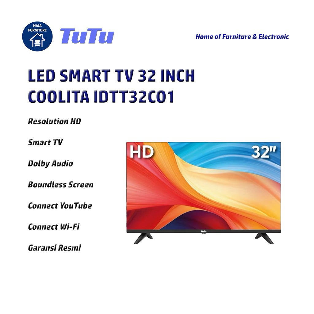 TUTU LED Smart TV 32 Inch & 43 Inch Coolita | Led TUTU Smart TV | HD Dolby Audio Digital TV | WiFi H