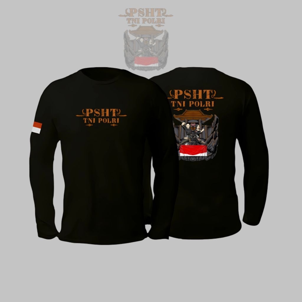 Kaos Atasan Pria/Laki-laki Dewasa PSHT/TNI POLRI Lengan panjang