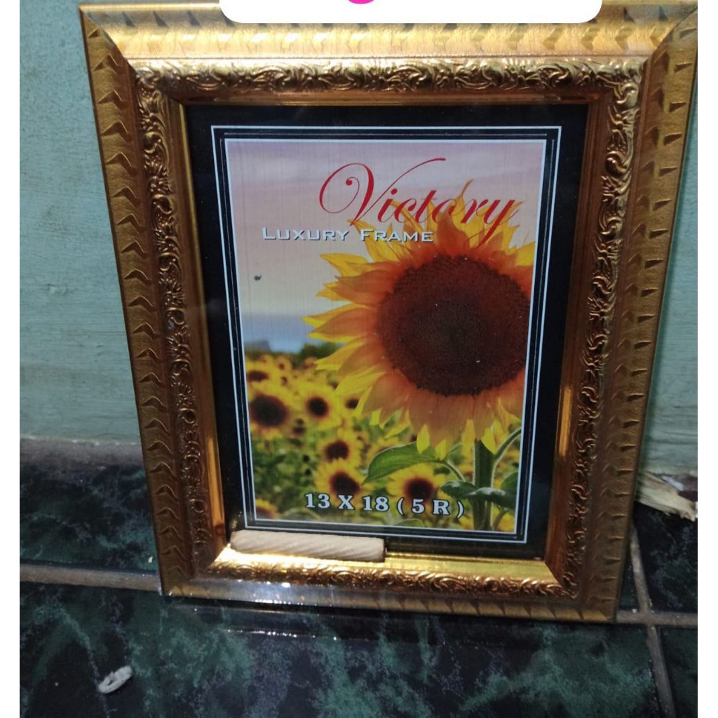 Bingkai foto 5R 13x18 ukir kayu + kaca