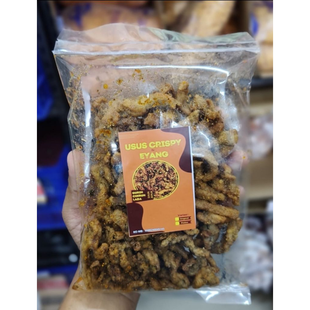 kripik usus | usus Eyang kriuk | usus krispi | usus ayam ori dan pedas
