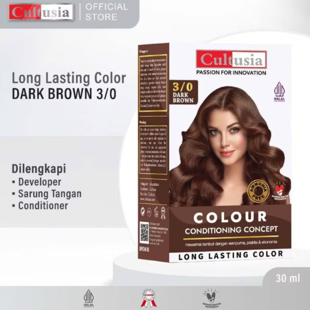Cultusia Hair Colour Dark Brown 3/0