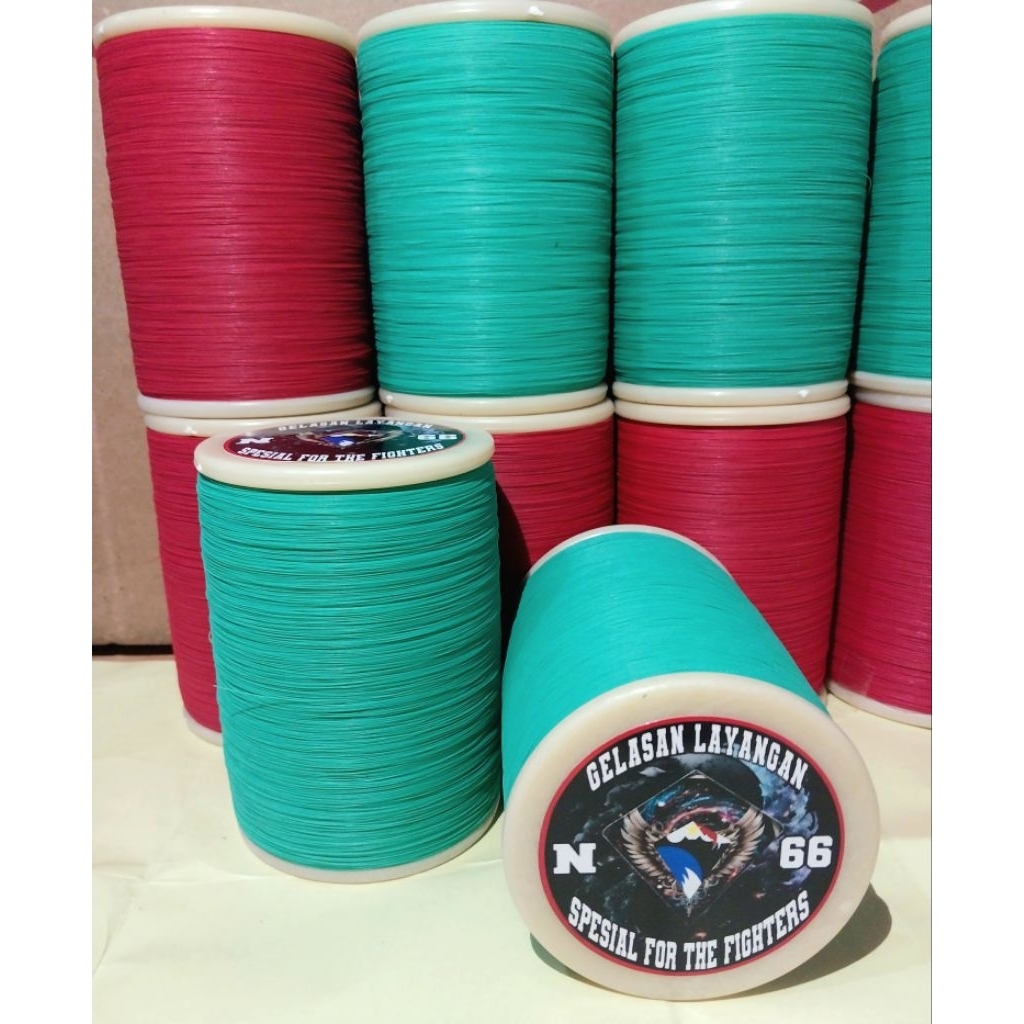Gelasan layangan molor  N66 6000 yard bobin hijau