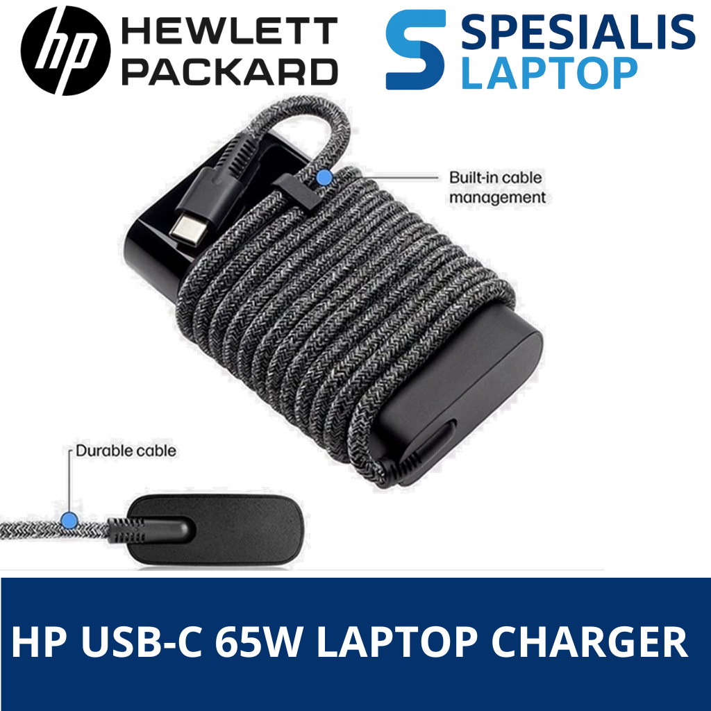 Charger Laptop HP 65W USB Type C - Garansi HP Laptop Adaptor