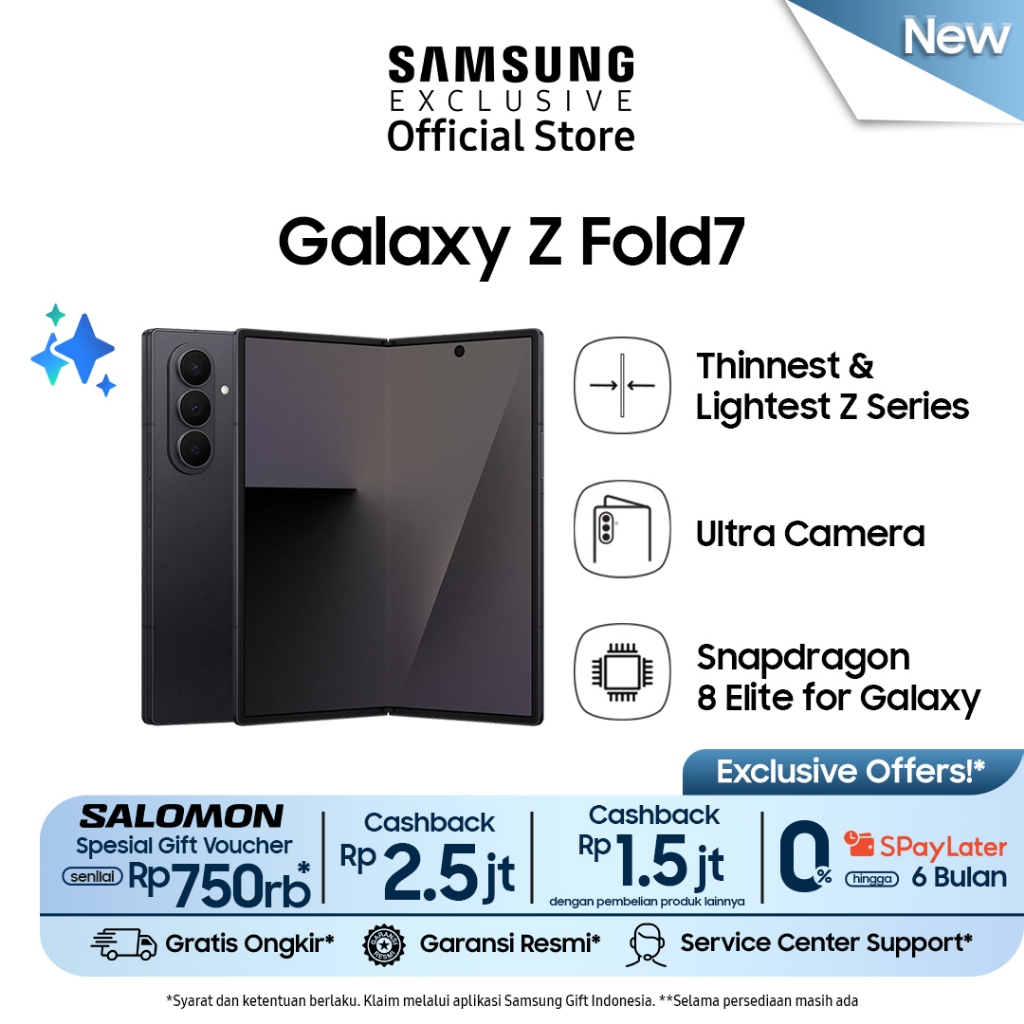 Samsung Galaxy Z Fold7 12/512GB  - Jetblack | Smartphone AI | Hp Lipat Tipis | Kamera 200MP