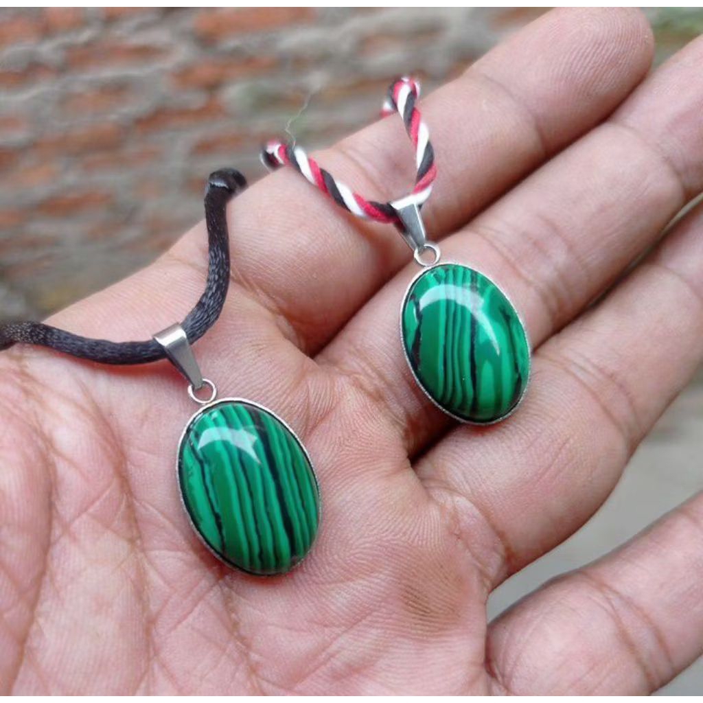 Kalung Liontin Batu Akik Malachite Terbaik