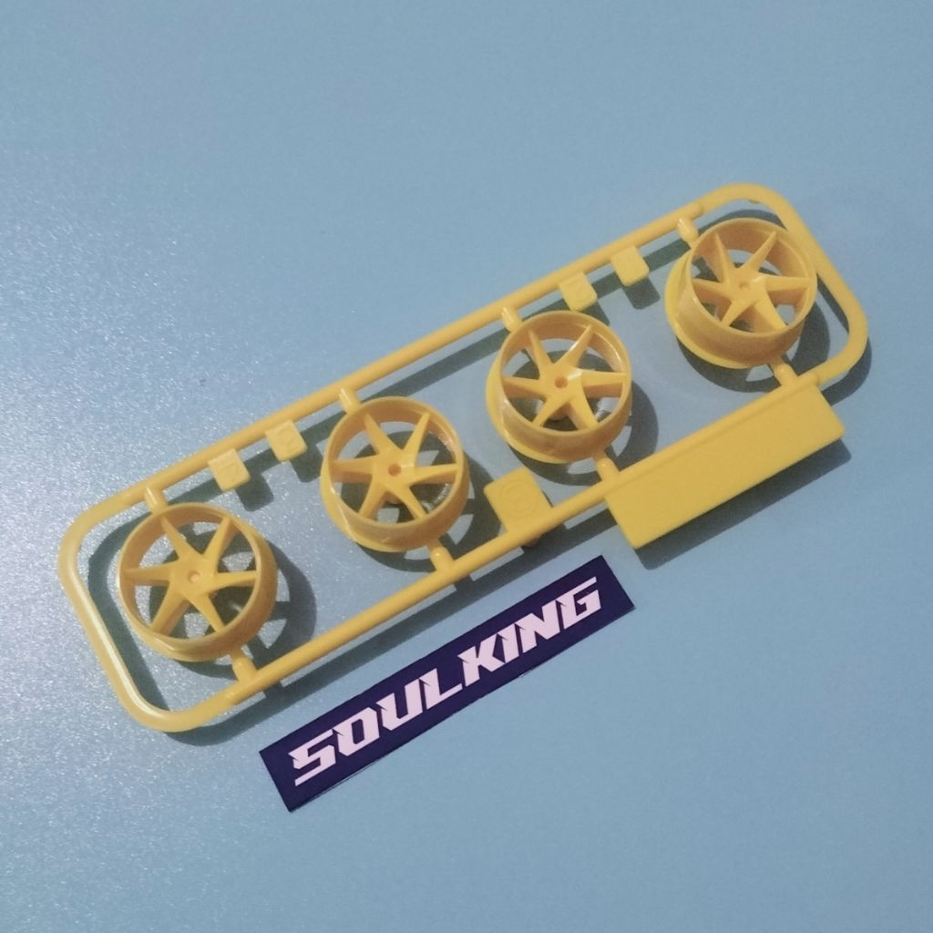 Tamiya Velg Spiral 6 Spoke Medium Yellow PP Loose Kit Original