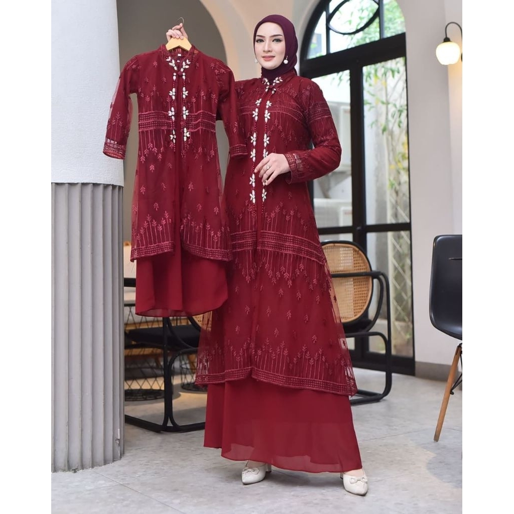 Gamis Outher Ibu dan Anak - Gamis Pesta Couple - Gamis