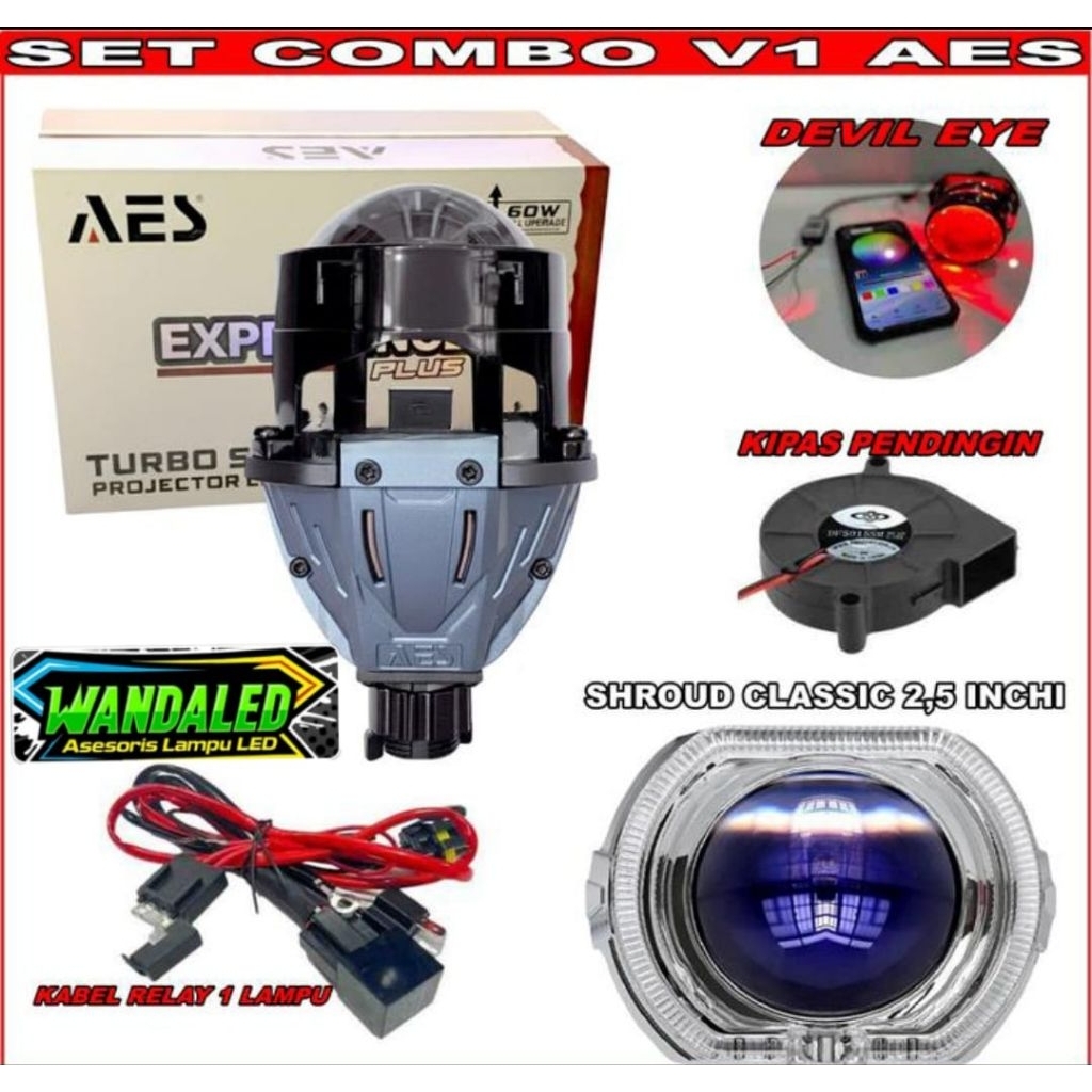 ORIGINAL PAKET LENGKAP Biled AES ALL WEATHER Biled Turbo SE 2,5 Inch AES 3 Warna ALL WEATHER GEN 2 -