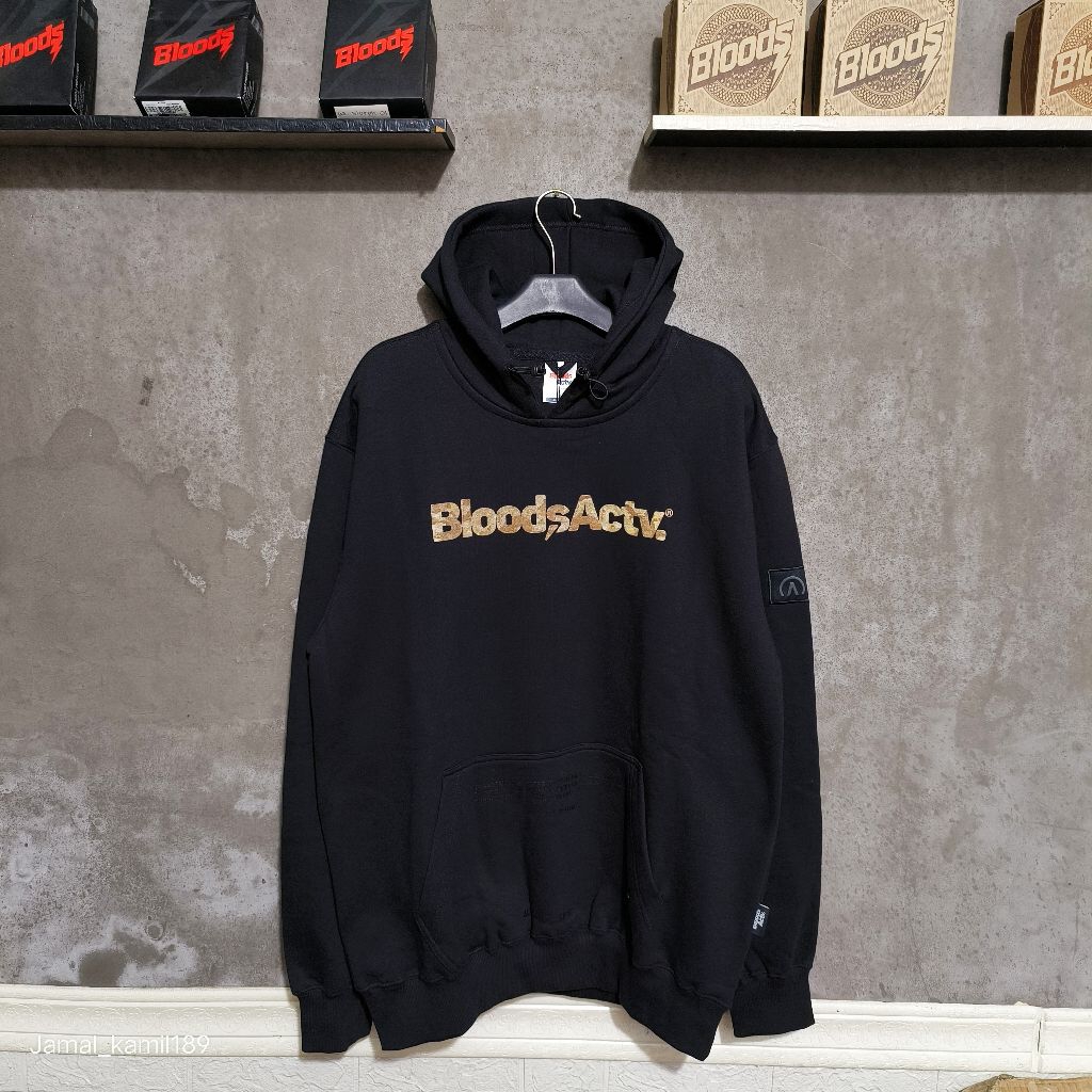 HOODIE SWEATER BLOODS ACTV BLACK ORIGINAL.