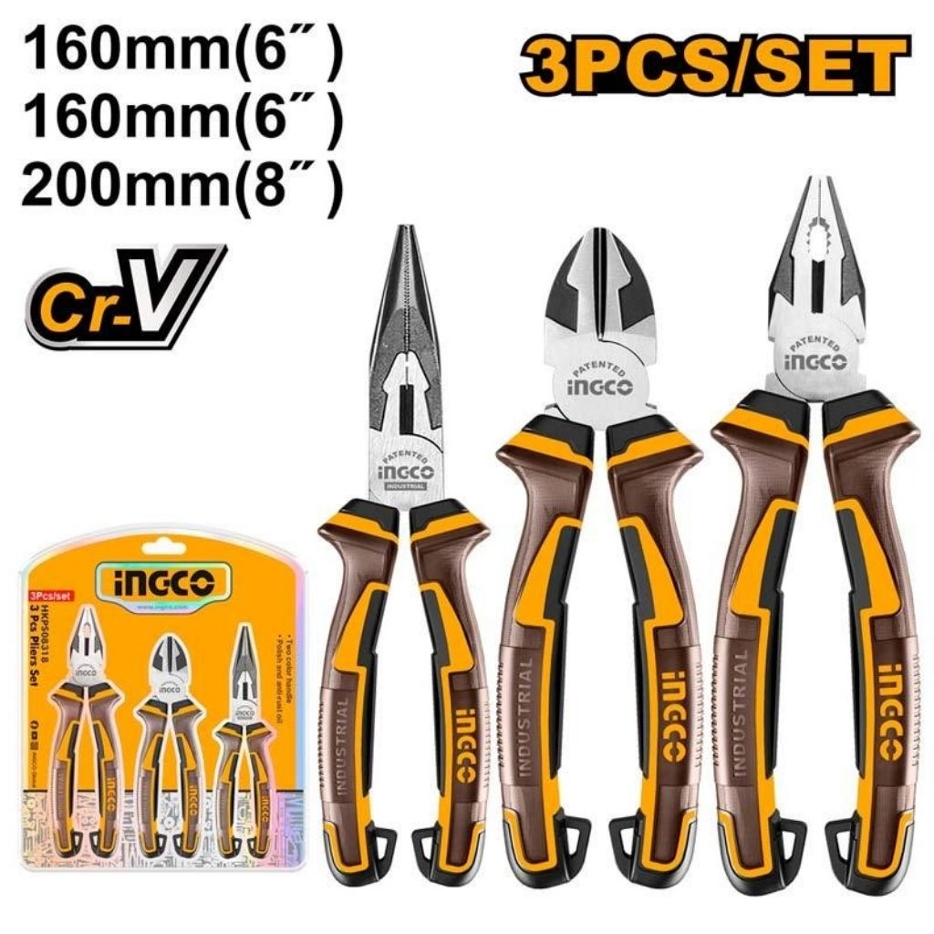 INGCO TANG SET 3PCS KARET INDUSTRIAL INGCO HKPS2318