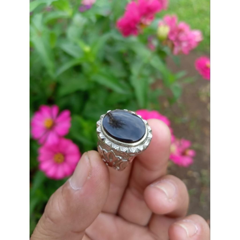 Batu akik yaman wulung Asli hitam pekat ( Real pict)