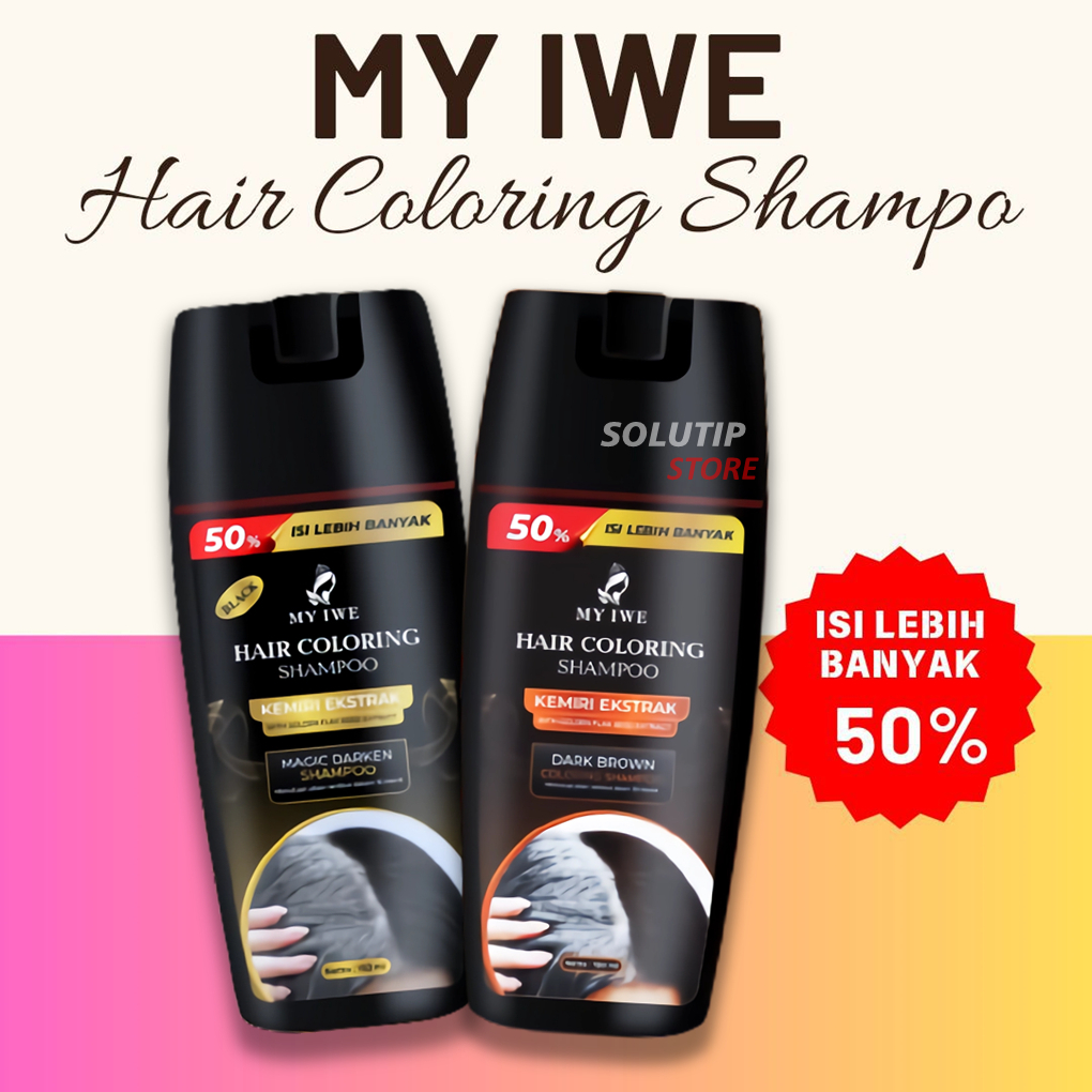 MY IWE Kemiri HAIR COLORING SHAMPOO ORIGINAL | MY IWE PENGHILANG UBAN