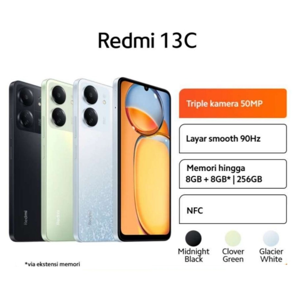 HP XIAOMI REDMI 13C 6/128 GB - XIOMI MI  13C RAM 6GB ROM 128GB GARANSI RESMI