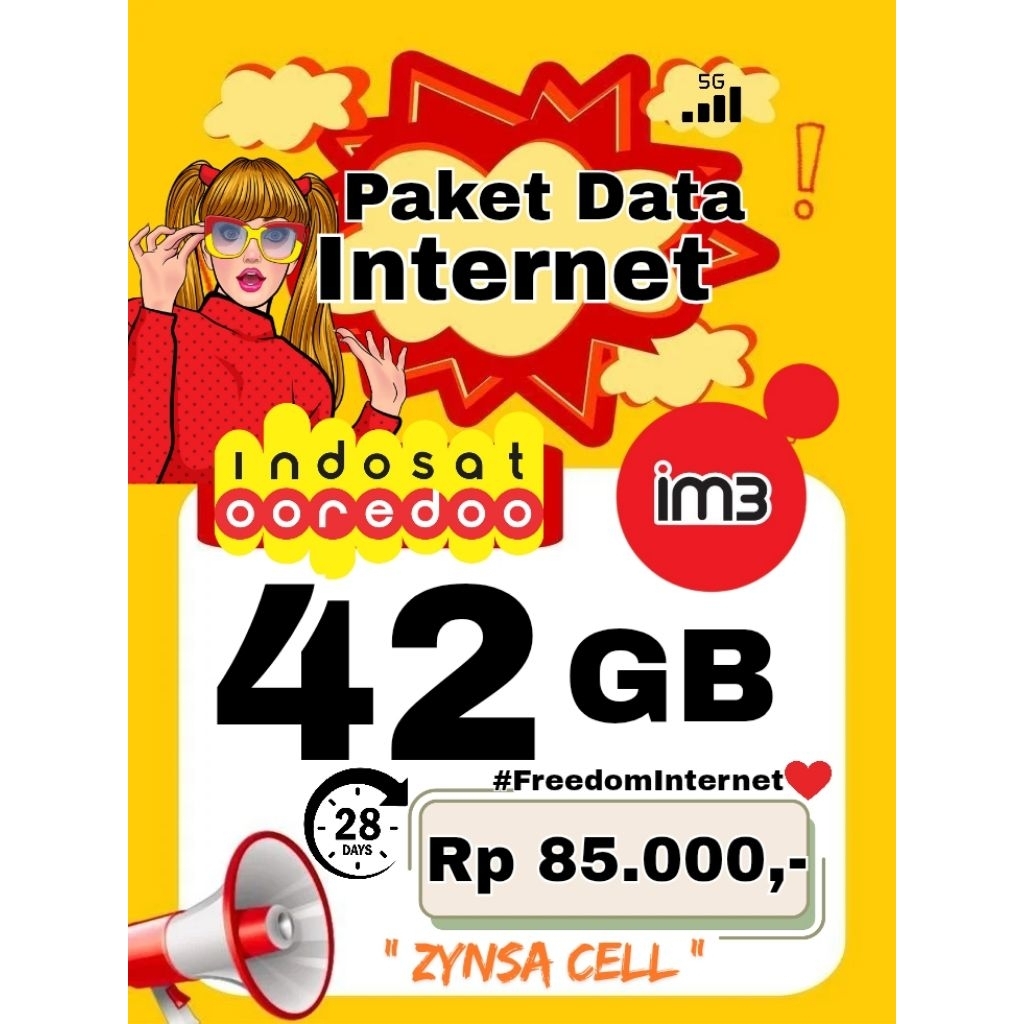 IM3 PAKET DATA INTERNET IM3 INDOSAT 42 GB FULL 28 HARI