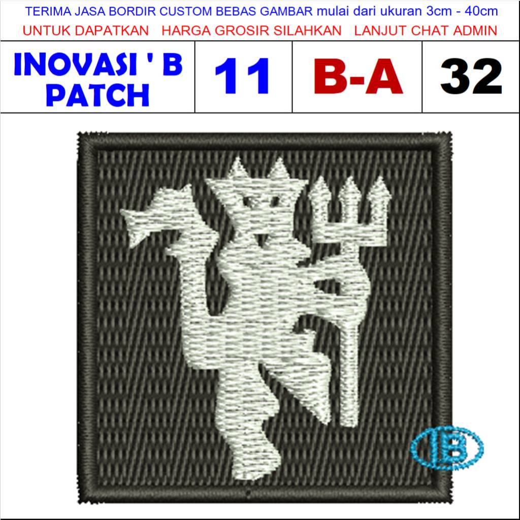 PATCH BORDIR LOGO B-A32 BOLA KLUB MANCHESTER UNITED RED DEVIL - INOVASI BORDIR PATCH TESTIMONI