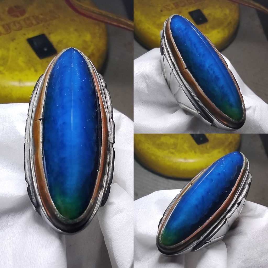 Batu cincin natural pandan biru langit jumbo HQ 4 item pesanan Cc62