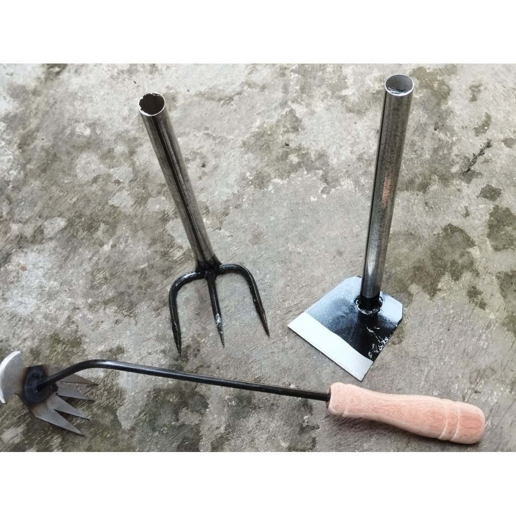 3pcs alat berkebun/garuk mini/cangkul mini gg pipa 30 cm/alat pencabut rumput
