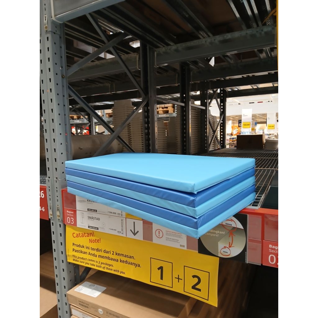 Folding gym mat waterproof matras yoga gym 78x185cm kasur busa lipat anti air bermain anak