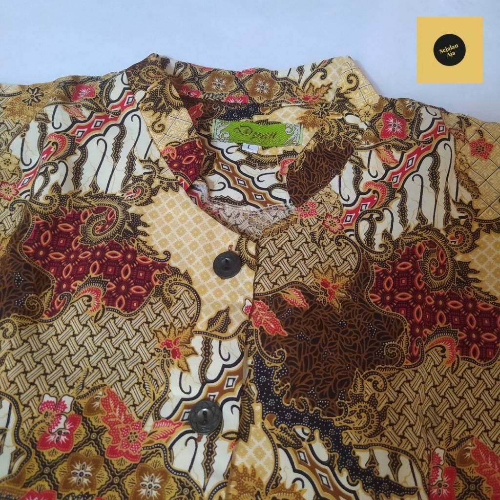 BAJU BATIK ATASAN NINI LENGAN PANJANG COKLAT WANITA