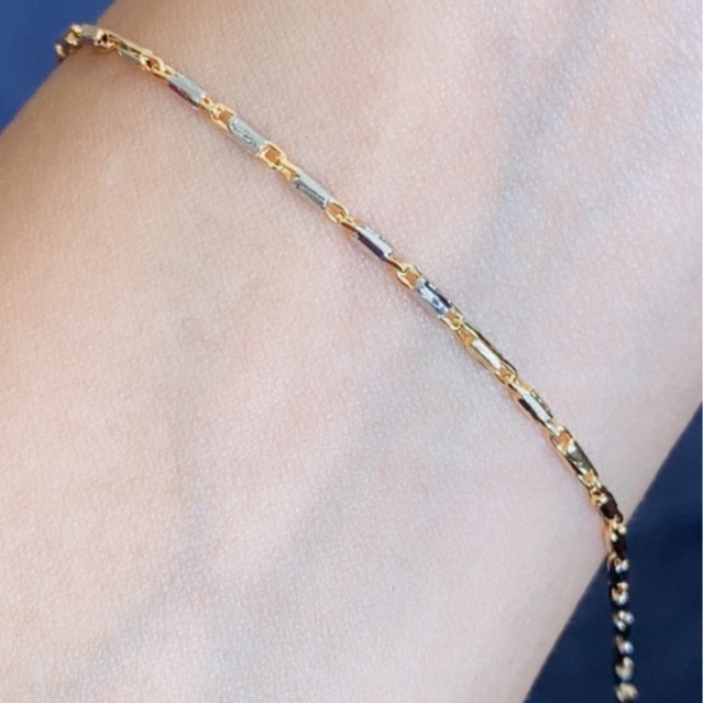 Gelang tipis gelang simpel gelang padi gold white elegant Bracelets