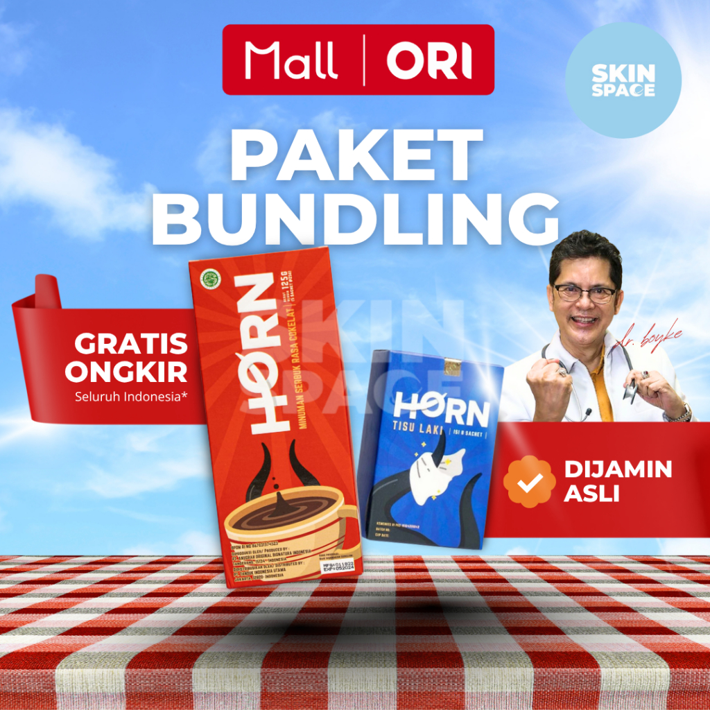Bundling Coklat HORN by dr Boyke 1 Box isi 5 sachet + Tisu Laki Bukan Kopi