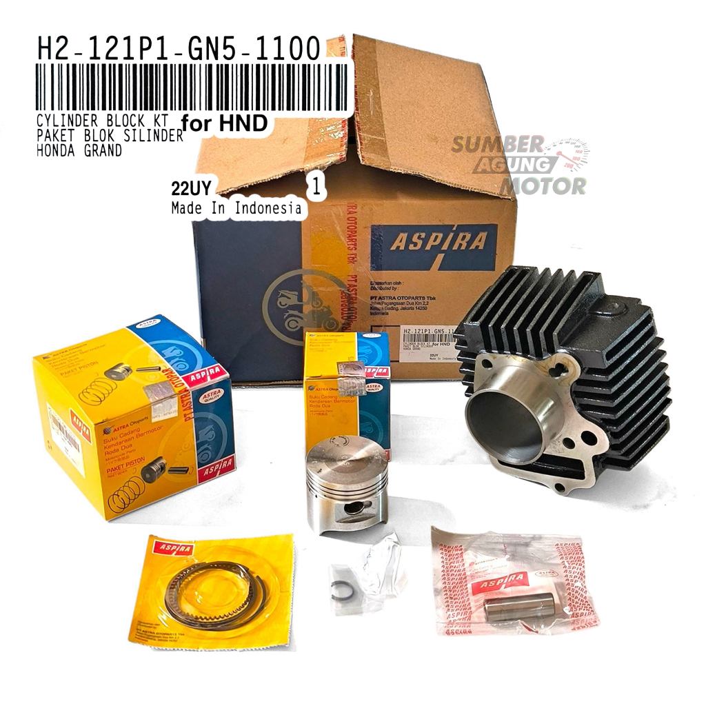 BURING SEHER PISTON CYLINDER BLOCK KIT PAKET BLOK SILINDER HONDA WIN GRAND PRIMA ORI ASPIRA GN5 FEDE