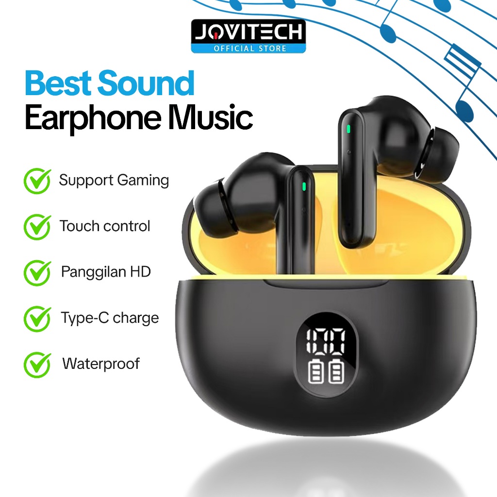 Jovitech EP31 TWS Headphone Wireless Bluetooth 5.3 In Ear Low-latency Earphone Mikrofon HiFi Stereo 