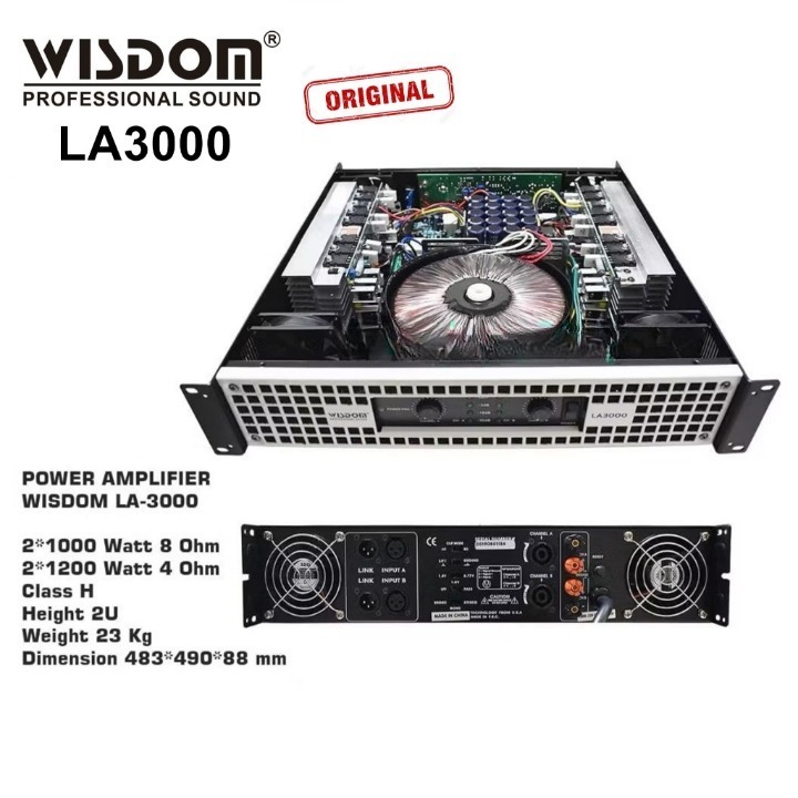 Power Amplifier Wisdom LA3000 LA 3000 LA-3000 2 Channel Original