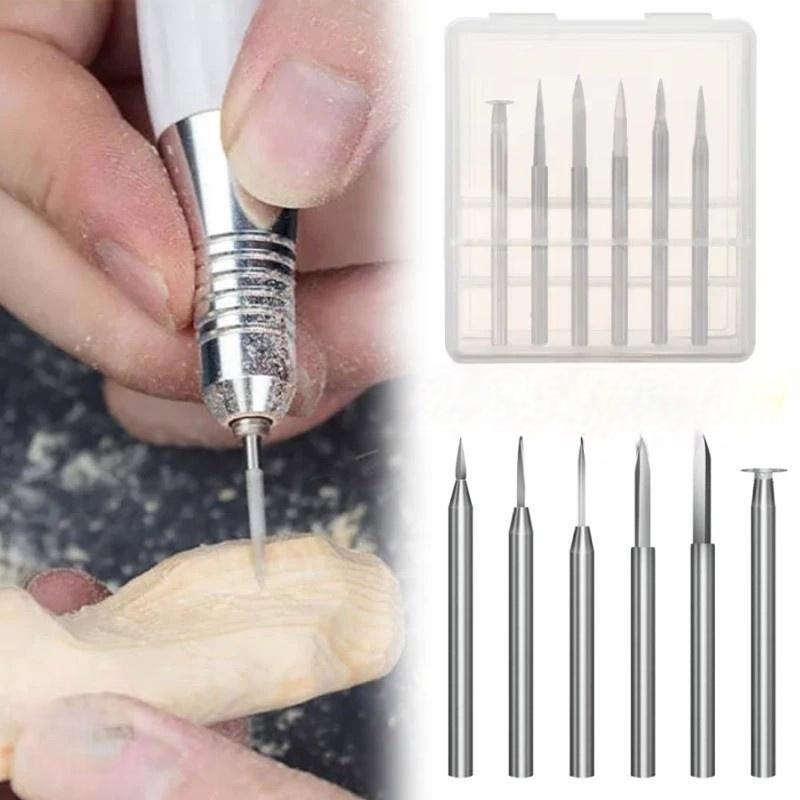 Mata Bor Kayu Ukir 2.35/3mm Mata Bor Ukir Mata Bor Kayu 6pcs/1 Set Mata Bor Mini Ukir Kayu