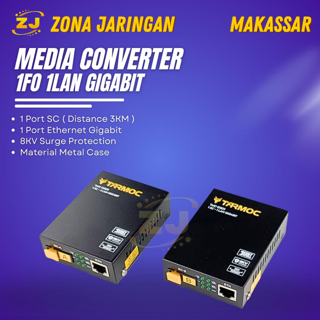 Tarmoc TMC-HTB-GS-03 | Media Converter 1 FO 1 LAN Gigabit | Netlink HTB GS03 Gigabit AB Single mode