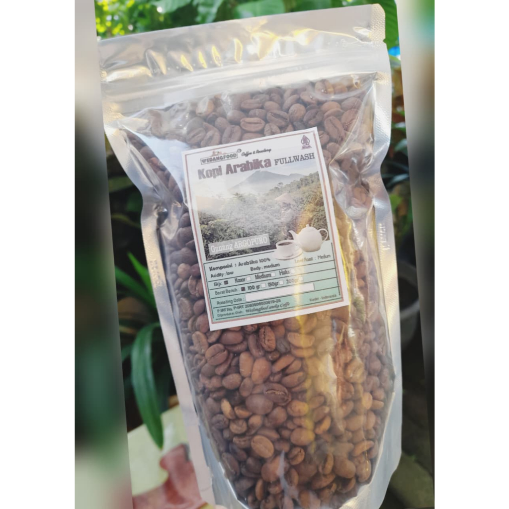 250 Gram ROASTED BEAN ARABICA Fullwash Gunung Argopuro ROAST Biji Kopi Roasting Coffe Roastery