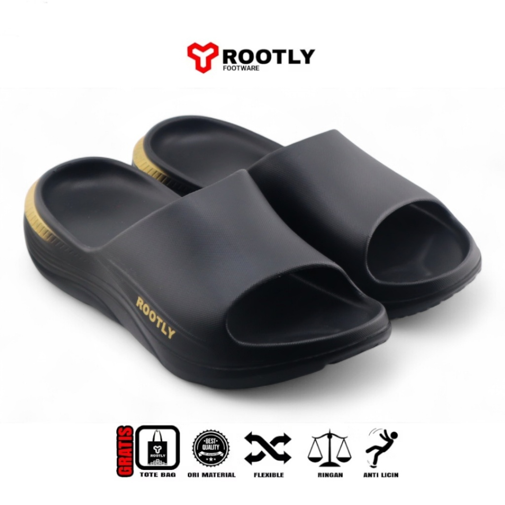 Rootly - Sandal Selop Pria Wanita Karet Sol Lembut Bahan EVA Sandal Selop Pria Sandal Karet Empuk