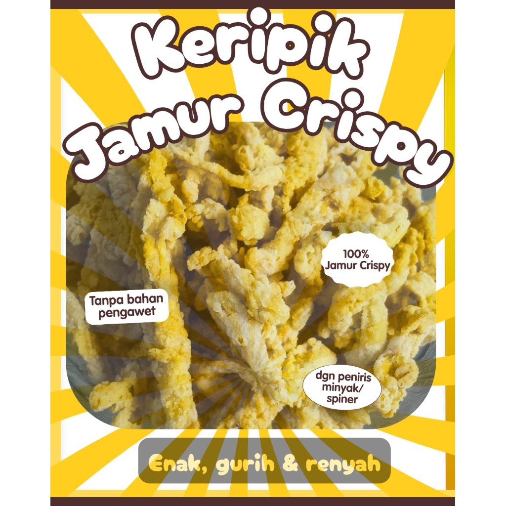 PROMO TERMURAH KILIOAN keripik Jamur Crispy  / Kripik jamur tiram, Enak Gurih dan Renyah, tanpa baha