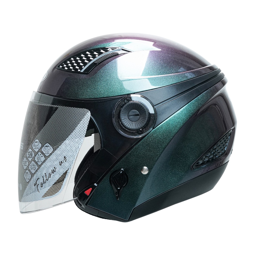 (CACAT) ZEUS ZS 610 CHAMALEON PURPLE DOUBLE VISOR HELMET